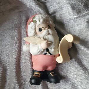 Hes Making A List- Precious Moments Santa Figurine in Pink and Black